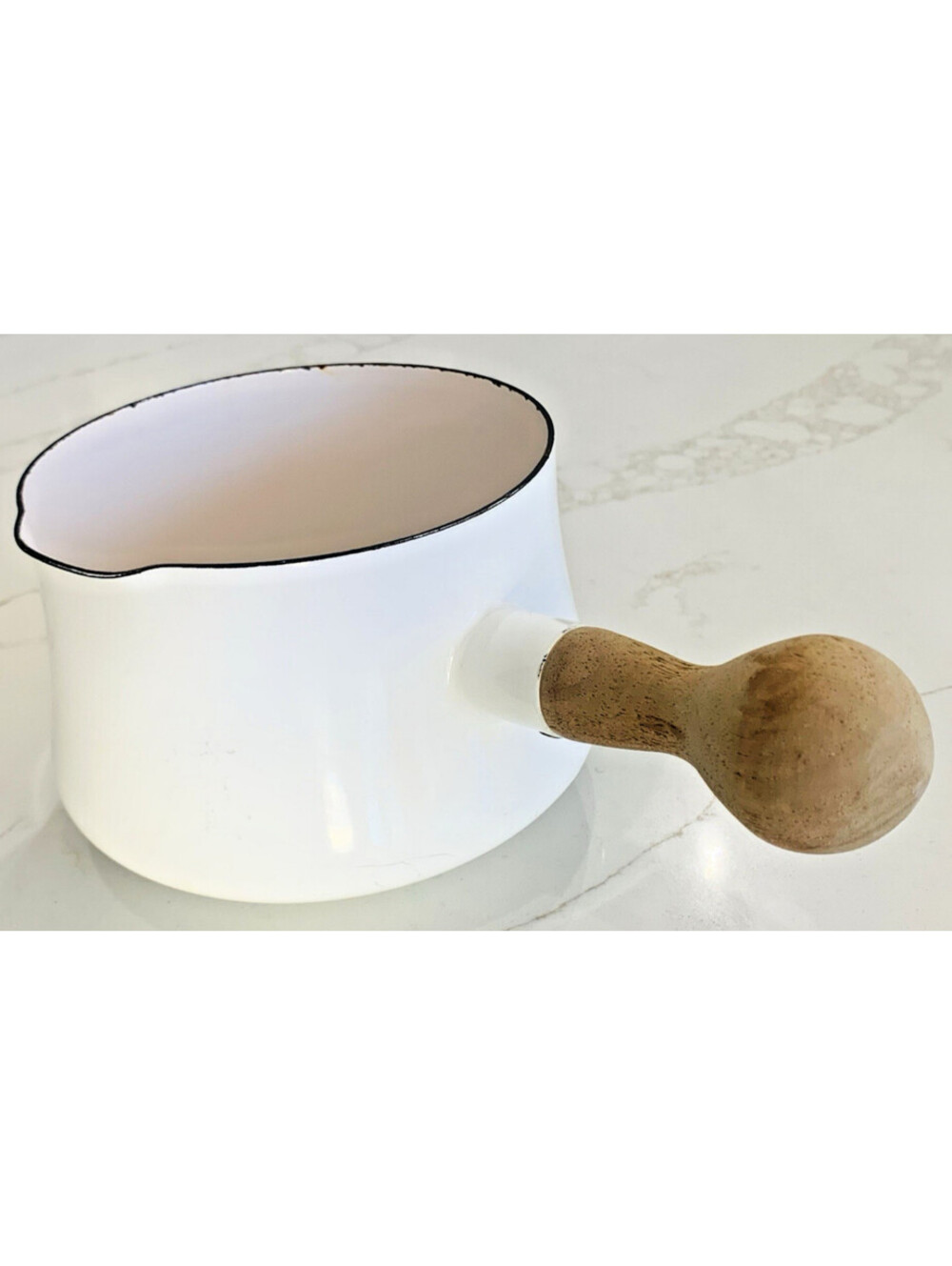 Dansk Mid Mod Vintage Kobenstyle White Butter Warmer Saucepan Teak France Large